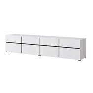 Moderný TV stolík Cross 225 cm - biela / čierna 03