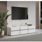 TV stolík Cross 180 cm - biela / čierna 01