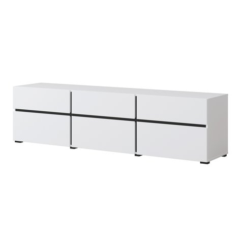 TV stolík Cross 180 cm - biela / čierna 03