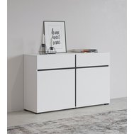 Kombinovaná komoda Cross 119 cm - biela / čierna
