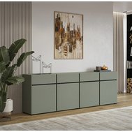 Priestranná komoda Cross 225 cm - pine green / čierna Priestranná komoda Cross 225 cm - pine green / čierna