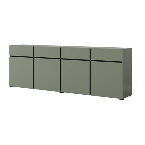 Priestranná komoda Cross 225 cm - pine green / čierna 02