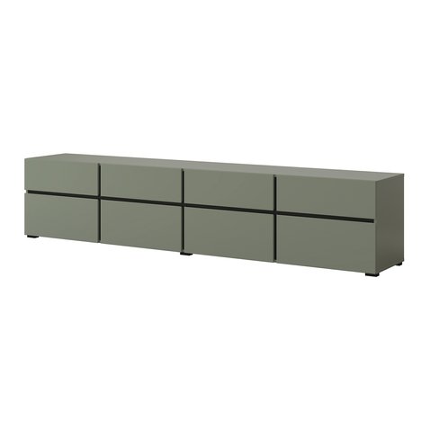 Moderný TV stolík Cross 225 cm - pine green / čierna 03