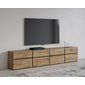 Moderný TV stolík Cross 225 cm - dub wotan / čierna 02