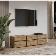 TV stolík Cross 180 cm - dub wotan / čierna