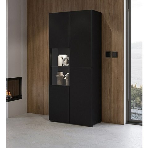 Moderná čierna vitrína Cross