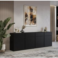 Priestranná komoda Cross 225 cm – čierna