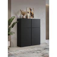 Vysoká komoda s dvierkami v matnej čiernej