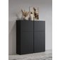 Komoda Cross s dvierkami - čierna