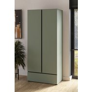 Dvojdverová šatníková skriňa Cross - pine green / čierna 01