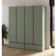 Šatníková skriňa Cross 180 cm – pine green / čierna, moderný dizajn bez úchytiek 01