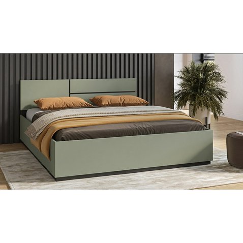 Manželská posteľ Cross 160×200 cm – pine green / čierna, s výklopným roštom 01