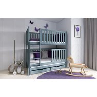 Detská poschodová posteľ s prístelkou Emilka 90 x 200 cm - šedá