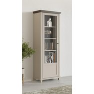 Úzka vitrína Evora 1 v béžovej farbe s dekorom dub dunin – ľavá 01