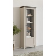 Úzka vitrína Evora 2 v béžovej farbe s dekorom dub dunin – pravá 01