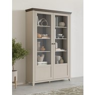 Dvojdverová vitrína Evora 3 v svetlo béžovom prevedení s dekorom dub dunin 01