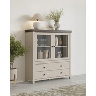 Vitrína Evora v svetlo béžovej farbe s dekorom dub dunin 01