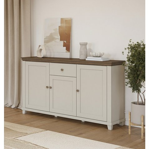 Elegantná komoda Evora 2 – béžový odtieň a dekor dubového dreva dunin 01