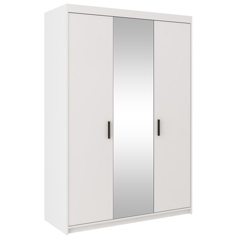Moderná šatníková skriňa so zrkadlom Elena - biela - 01