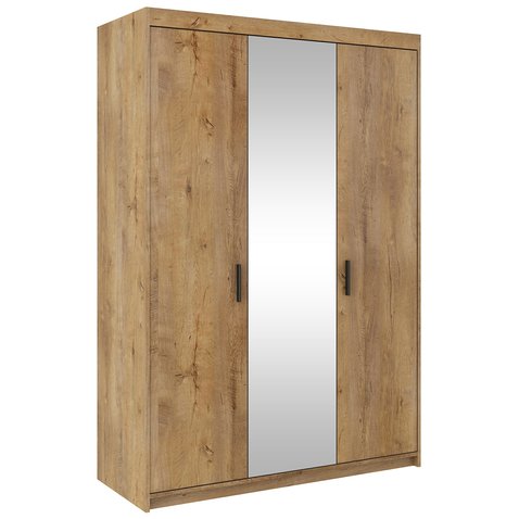 Moderná šatníková skriňa so zrkadlom Elena - dub lefkas - 01