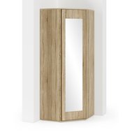 Rohová šatníková skriňa so zrkadlom Emi 1 - dub sonoma