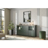 Komoda Evora 1 – elegantná klasika v zelenej farbe a dubu lefkas