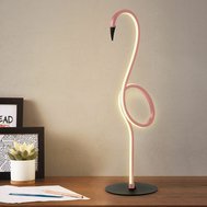 Stolná LED lampa Flamingo ružová – dizajnové osvetlenie 01