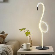 Biela stolová LED lampa Flamingo – originálna dekorácia 01