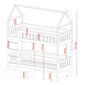 Poschodová domčeková posteľ Gaja 80 x 180 cm - biela - 03