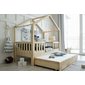 Masívna domčeková posteľ Housebed 90 x 190 cm s prístelkou - prírodná - 02