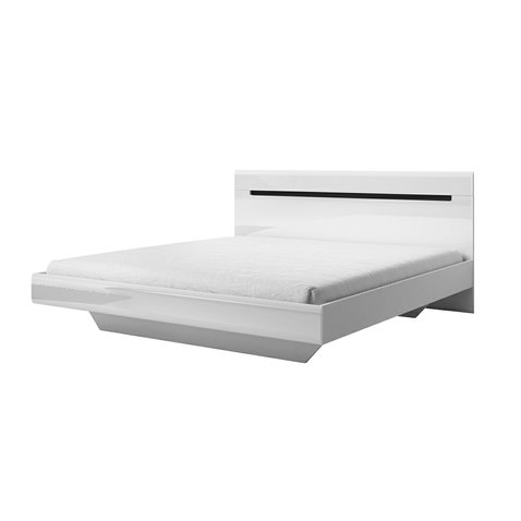 Manželská posteľ Hektor 2 - 180 x 200 cm - biela / biely lesk / čierna 01