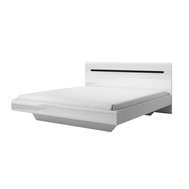 Dvojlôžková posteľ Hektor 1 - 160 x 200 cm - biela / biely lesk / čierna