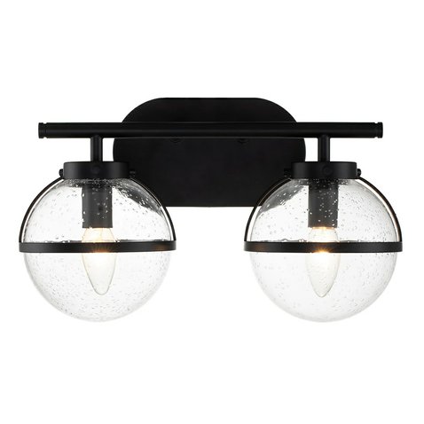 Dvojité nástenné svietidlo Hollis 2 do kúpeľne - čierna 01