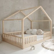 Priestranná domčeková posteľ Housebed Duo 140 x 200 – prírodná 01