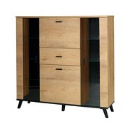 Kombinovaná komoda John 3 bez osvetlenia - dub lefkas / čierna 01