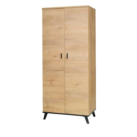 Štýlová šatníková skriňa John 1 - dub lefkas / čierna 01