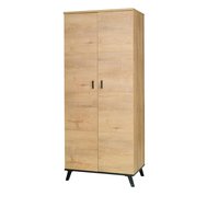 Štýlová šatníková skriňa John 1 - dub lefkas / čierna 01