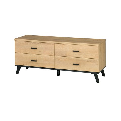 TV stolík so zásuvkami John 7 - dub lefkas / čierna 01