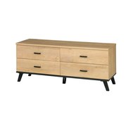 TV stolík so zásuvkami John 7 - dub lefkas / čierna 01