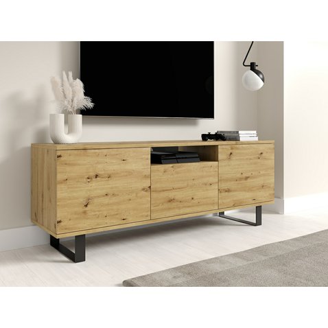 TV stolík na kovových nôžkach Logan 150 - dub artisan - 01