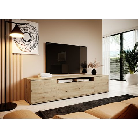 TV stolík na plastových nôžkach Logan - dub artisan - 01