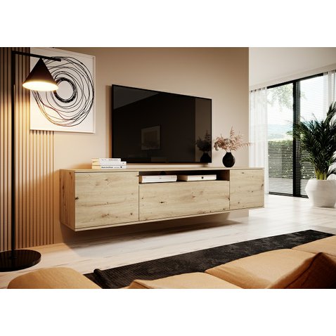 Závesný TV stolík Logan - dub artisan - 01