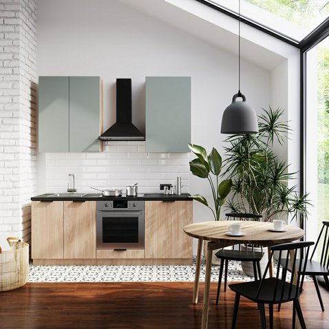 Malá kuchynská linka Sorento 200 - dub puccini / zelená 01