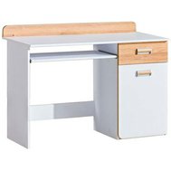 Písací stôl s úložným priestorom Lorento 10 - biela/dub nash