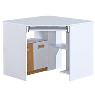 Rohový PC stôl Lorento 11 - biela/dub nash