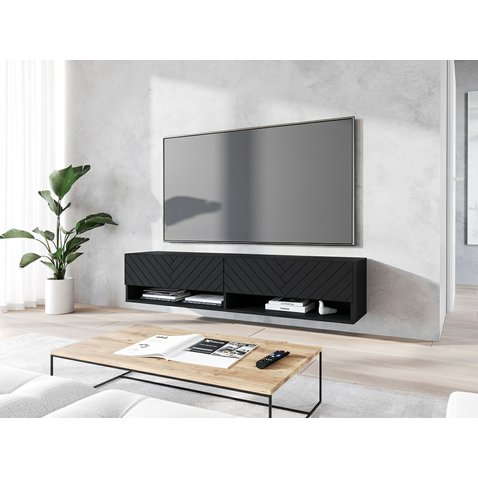 TV stolík Lowboard A 140 cm - čierny grafit 01