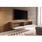 Závesný TV stolík Lowboard D 140 cm - dub wotan / biely lesk 03