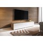 Závesný TV stolík Lowboard D 140 cm - dub wotan / biely lesk 02