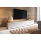 Štýlový TV stolík Lowboard D 180 cm - dub wotan / biely lesk 02