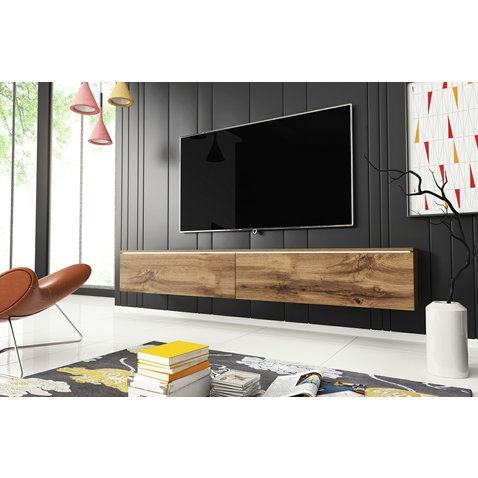 Závesný TV stolík Lowboard D 180 cm - dub wotan 01